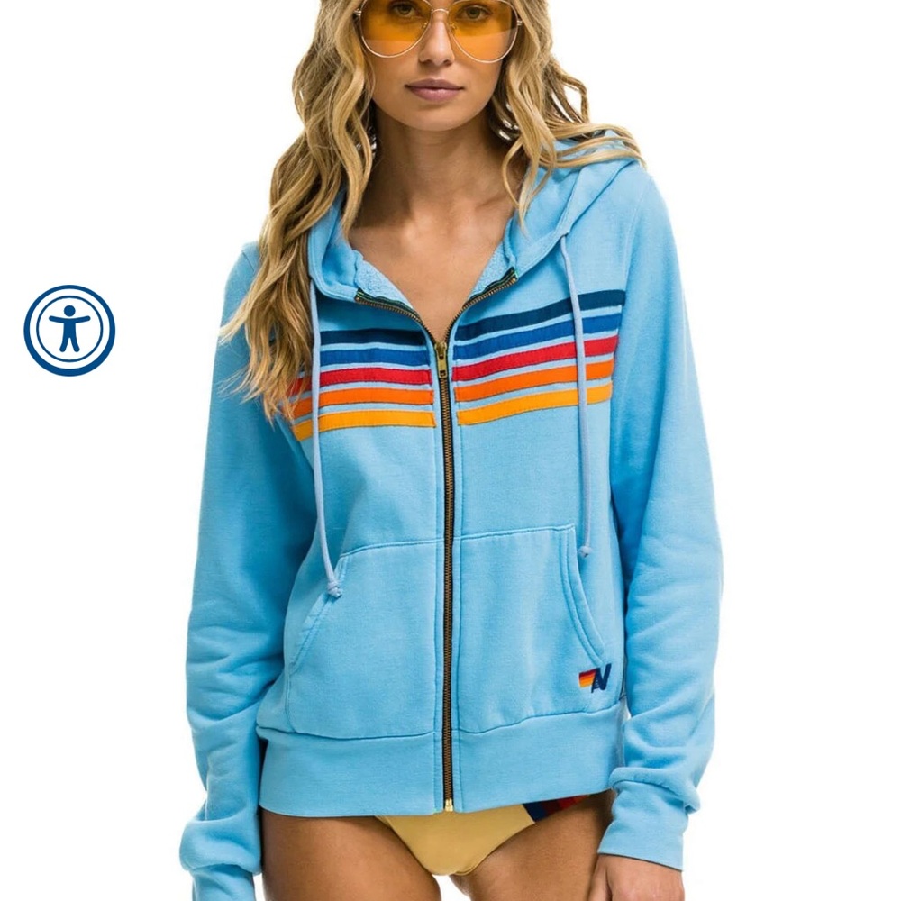 Aviator Nation Blue Zip up hoodie